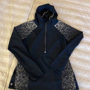 Navy ATHLETA pullover with reflectors - barely worn. Size L